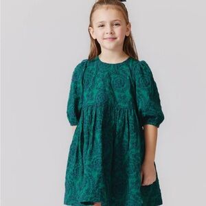 Pink Chicken Brooke Dress -Evergreen Blooming Embroidery